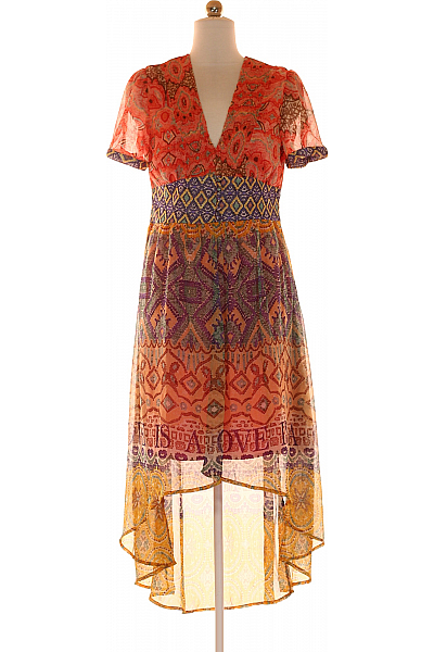Asymetrické  Šaty Barevné DESIGUAL Second Hand Vel. 40