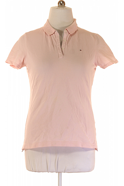 TOMMY HILFIGER Dámské Polo Tričko Růžové Second Hand Vel. XXL