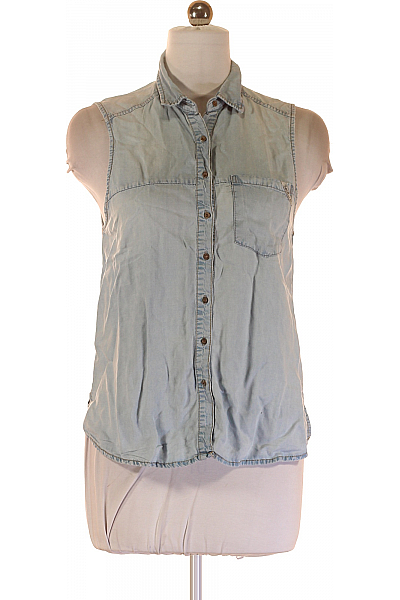 Riflová Dámská Košile Modrá PULL&BEAR Second Hand Vel. M