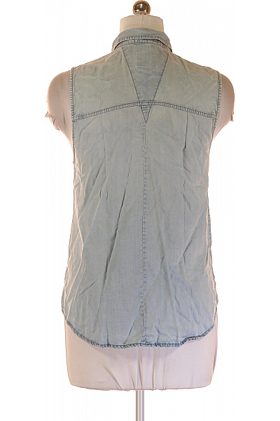 Riflová Dámská Košile Modrá PULL&BEAR Second hand Vel. M