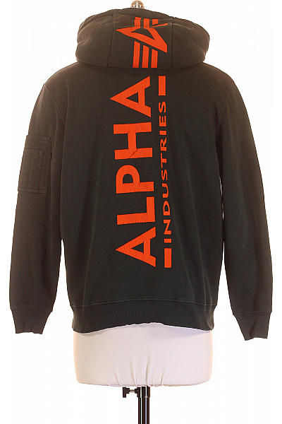 Pánská Mikina Zelená Alpha Industries Second hand Vel. L