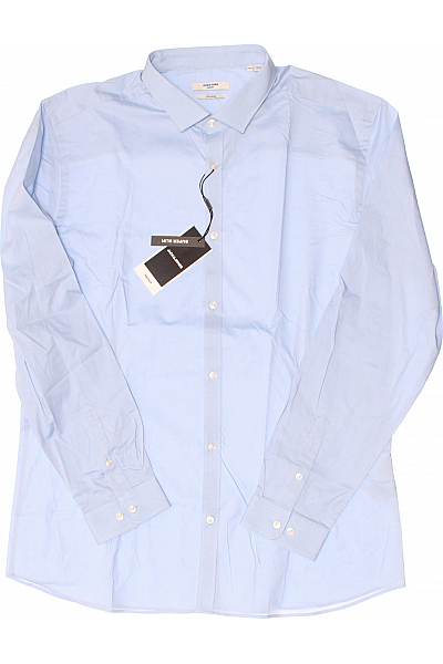 Pánská Košile Jednobarevná Modrá JACK & JONES Vel. XXL
