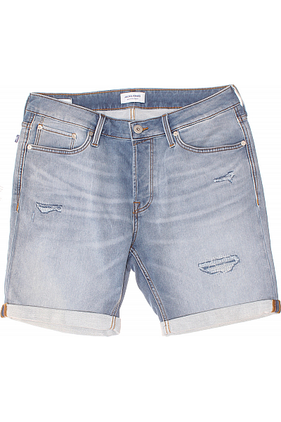 JACK & JONES Riflové Pánské Kraťasy Modré Vel. L