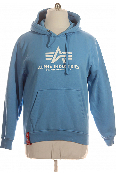 Pánská Mikina Modrá Alpha Industries Second Hand Vel. L