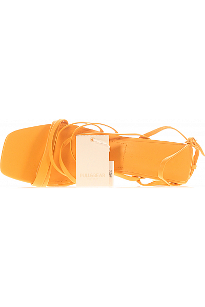 Dámské Boty Koženkové Oranžové PULL&BEAR Vel. 41