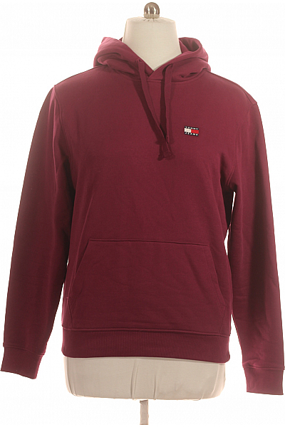 Pánská Mikina Bez Zapínání Vínová TOMMY HILFIGER Vel. M