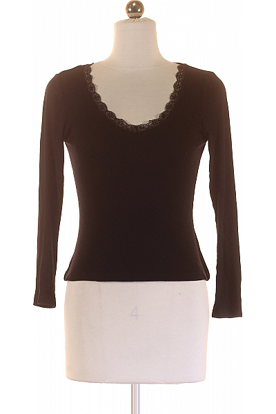 VERO MODA Jednoduché Dámské Tričko Černé Second Hand Vel. 36