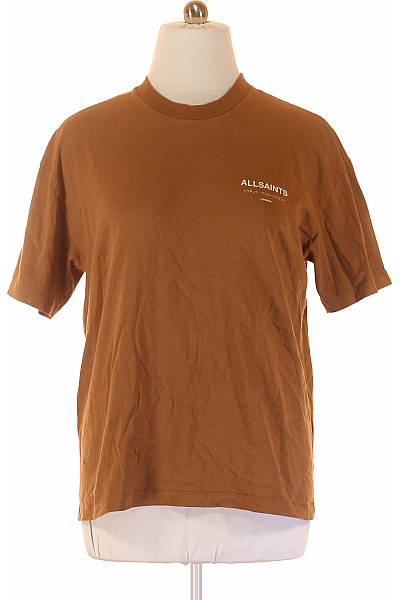 ALLSAINTS Jednoduché Pánské Tričko Hnědé Second Hand Vel. M