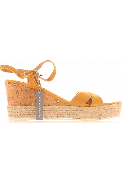 Dámské Espadrilky Kožené Oranžové MARCO TOZZI Vel. 40