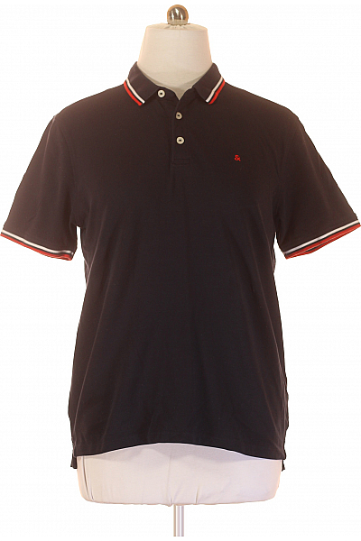 JACK & JONES Pánské Tričko Modré Second Hand Vel. XXL