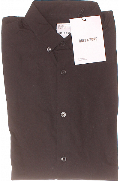 ONLY & SONS Pánská Košile Jednobarevná Černá Vel. S