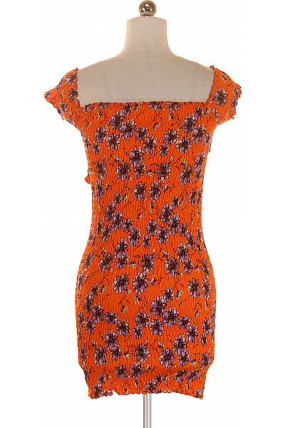  Šaty s Květinovým Potiskem Oranžové Topshop Vel. 38