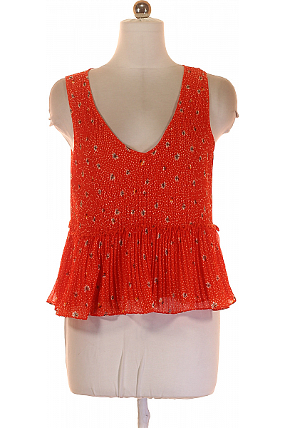 Dámské Tričko Červené ZARA Second Hand Vel.  M