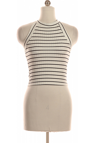Bershka Dámské Top Černobílý Second Hand Vel. M