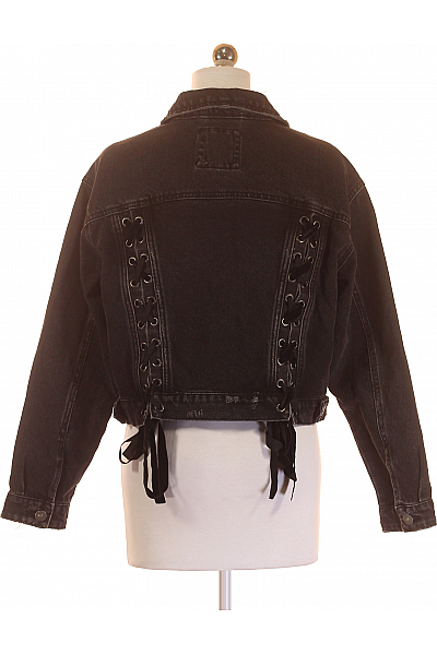 Džínová Dámská Bunda Černá Bershka Second hand Vel. XS
