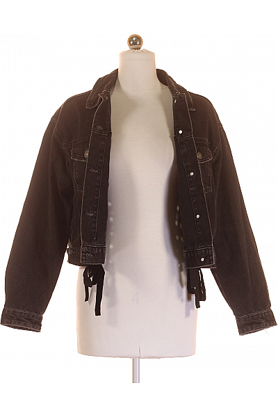 Džínová Dámská Bunda Černá Bershka Second hand Vel. XS