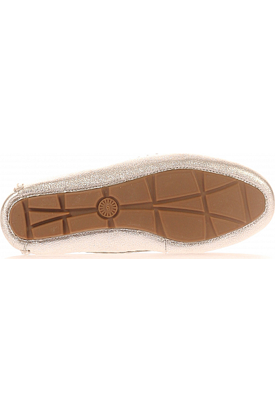 UGG Dámské Baleríny Kožené Stříbrné Outlet Vel.  36