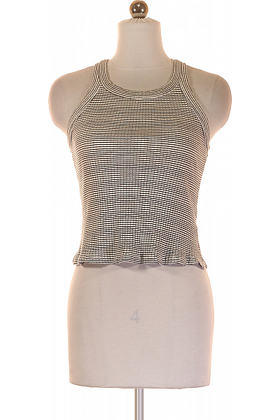 Dámské Tričko Černobílé ZARA Second Hand Vel.  M