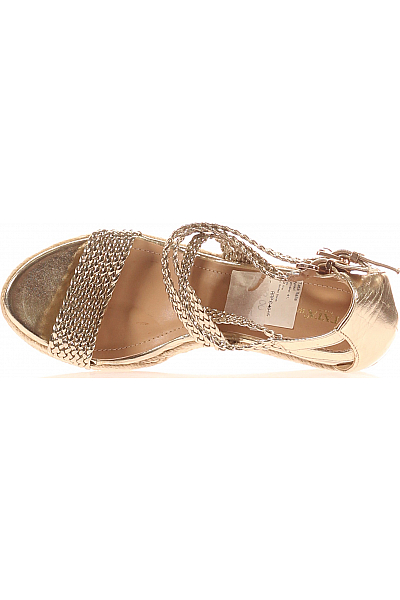 Dámské Espadrilky Koženkové Zlaté TATA Vel. 41