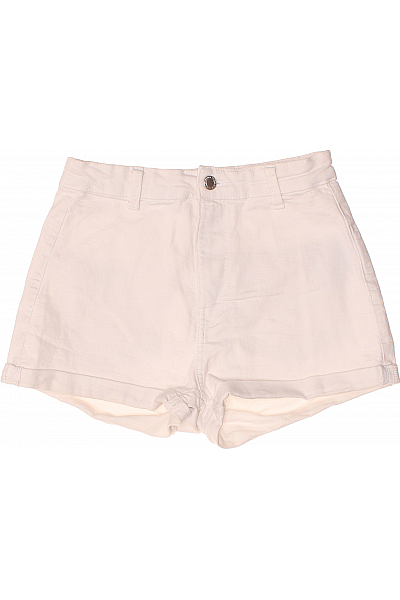 Džínové Dámské Kraťasy Bílé Bershka Second Hand Vel.  38