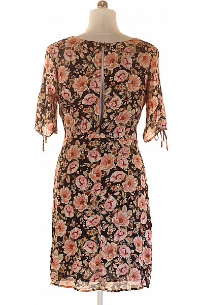 Topshop  Šaty s Květinovým Potiskem Růžové Second hand Vel. 40