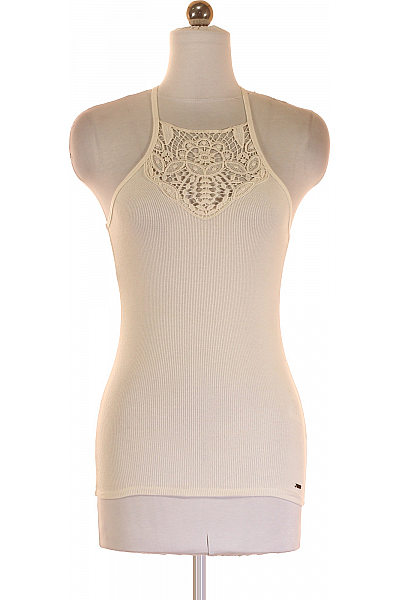 Dámské Tričko Bílé Hollister Second Hand Vel. XS