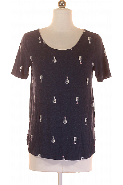 Gina Tricot Dámské Tričko S Potiskem Modré Second Hand