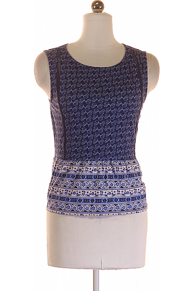 Dámské Tričko Modré MANGO Second Hand Vel. XS