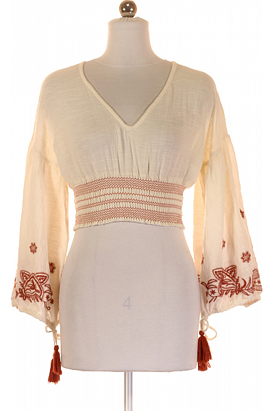 PULL&BEAR Dámské Top Bílý Vel.  XS