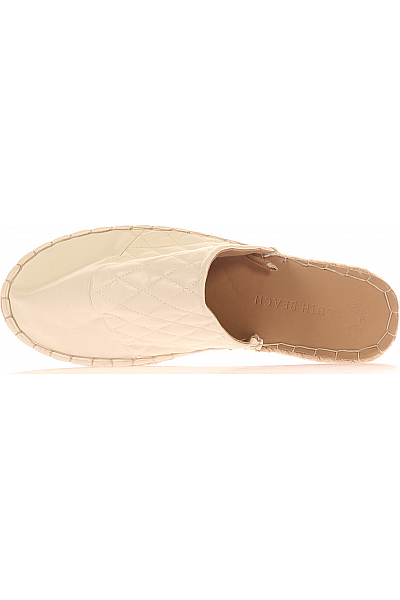 SOUTH BEACH Dámské Espadrilky Koženkové Bílé Vel.  39