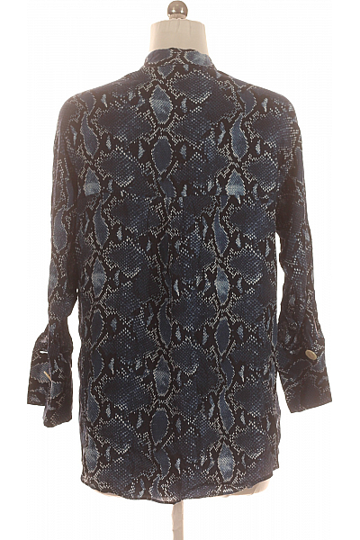 Vzorovaná  Halenka Modrá ZARA Second hand Vel.  M