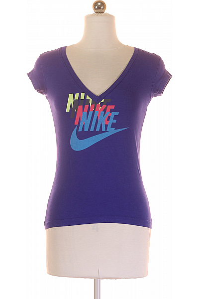 Nike Dámské Tričko S Potiskem Fialové Second Hand Vel. S