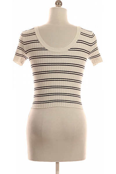 Bershka Dámské Top Černobílý Second hand Vel. S