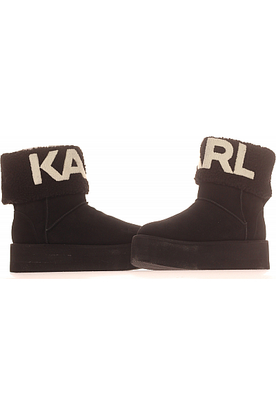 Karl Lagerfeld Dámské Boty Kožené Černé Outlet Vel.  40