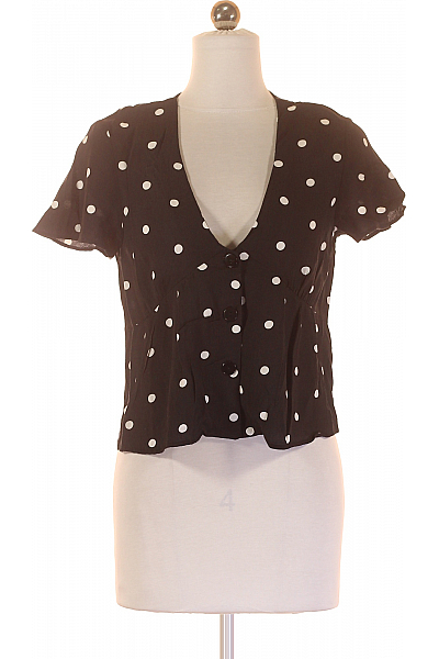 ZARA Dámské Tričko Černobílý Second Hand Vel.  XS