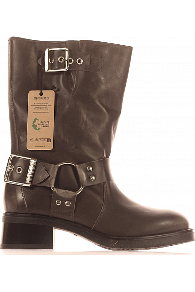 Dámské Kotníkové Boty Kožené Šedé Steve Madden Vel. 38