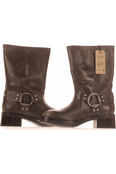 Dámské Kotníkové Boty Kožené Šedé Steve Madden Vel. 38