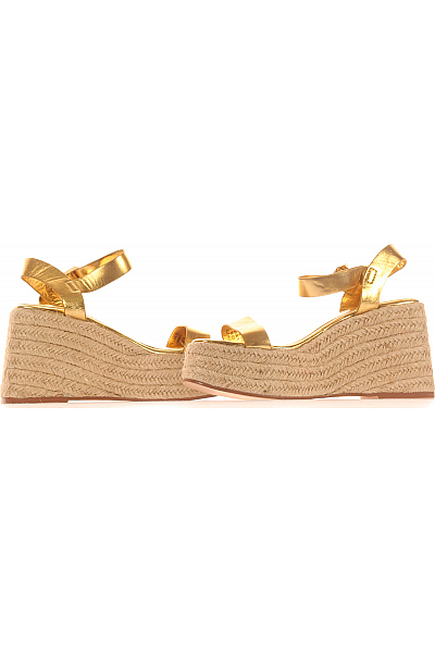 Topshop Dámské Espadrilky Koženkové Zlaté Outlet