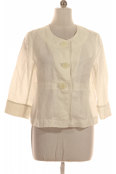 Letní Dámské Sako Lněné Bílé BETTY BARCLAY Second Hand Vel. 38