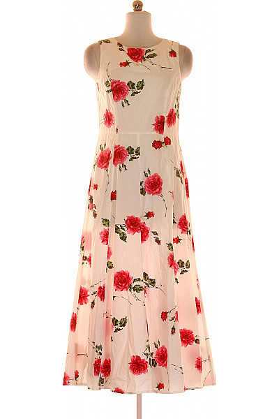  Šaty s Květinovým Potiskem Barevné LAURA ASHLEY Vel. 36