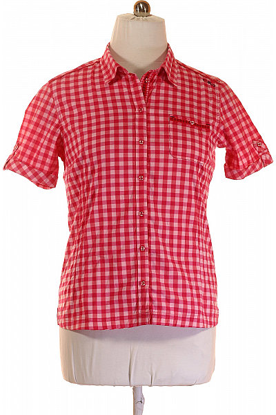 CMP Kostkovaná Dámská Košile Růžová Second Hand Vel. XL