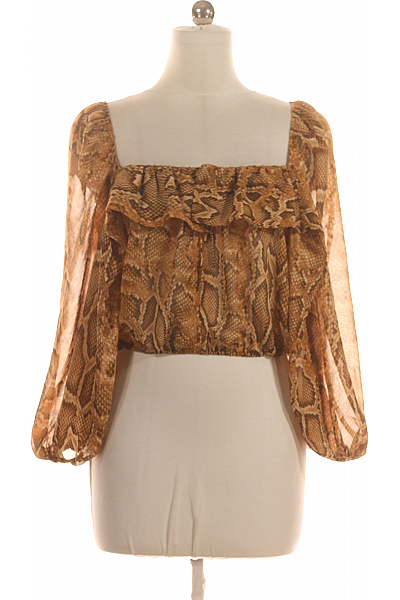 ZARA Dámské Top Hnědý Second Hand Vel. M