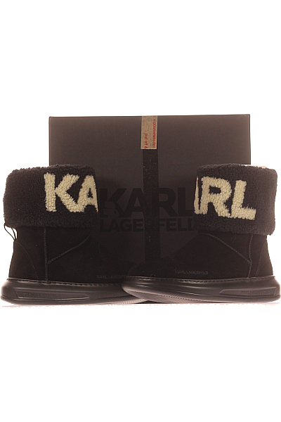 Dámské Válenky Kožené Černé Karl Lagerfeld Outlet Vel.  36