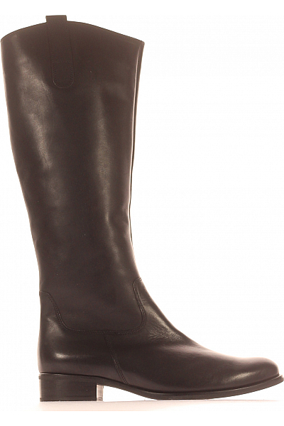 GABOR Dámské Kozačky Kožené Černé