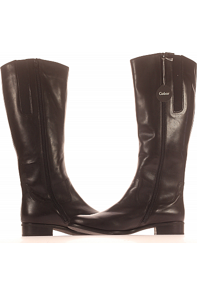 GABOR Dámské Kozačky Kožené Černé