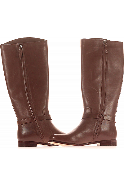 Ralph Lauren Dámské Kozačky Kožené Hnědé