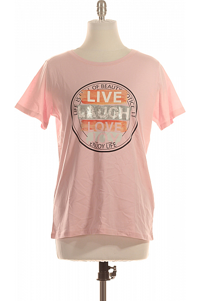 Dámské Tričko s Potiskem Bavlněné Růžové Cartoon