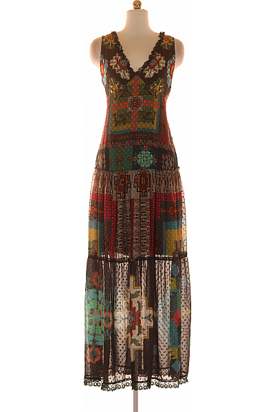  Šaty Z Chiffonu Barevné DESIGUAL Outlet Vel.  42