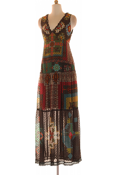  Šaty Z Chiffonu Barevné DESIGUAL Outlet Vel.  42