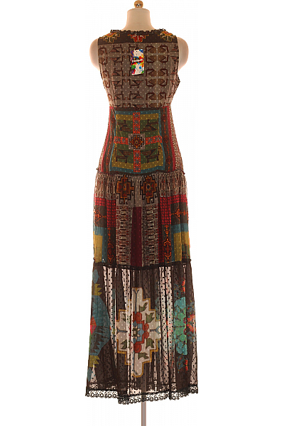  Šaty Z Chiffonu Barevné DESIGUAL Outlet Vel.  42